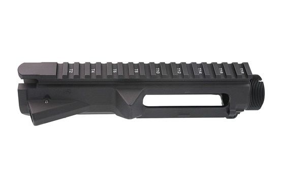 top Picatinny rail with laser-engraved T-marks for precise optic placement on the Aero M5 AR10 upper.
